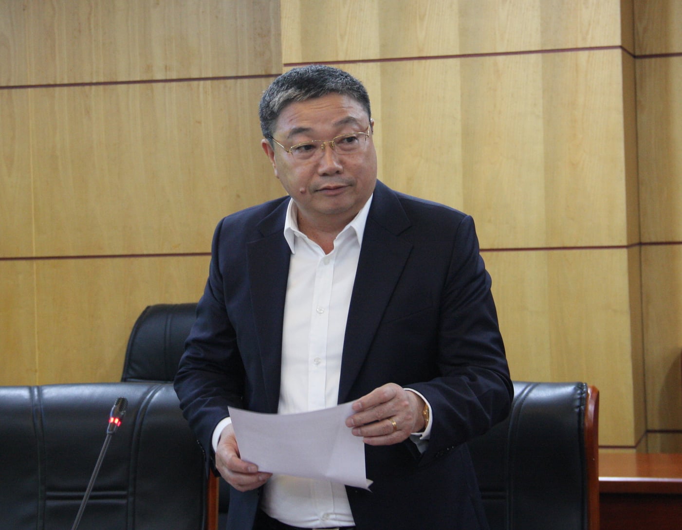 Ông Trần Bình Trọng - Cục trưởng Cục Địa chất và Khoáng sản Việt Nam cho biết, năm 2025, Cục đã hoàn thành khối lượng lớn công việc trong tham mưu xây dựng và hoàn thiện thể chế lĩnh vực địa chất, khoáng sản.&nbsp;Ảnh: Mai Đan.