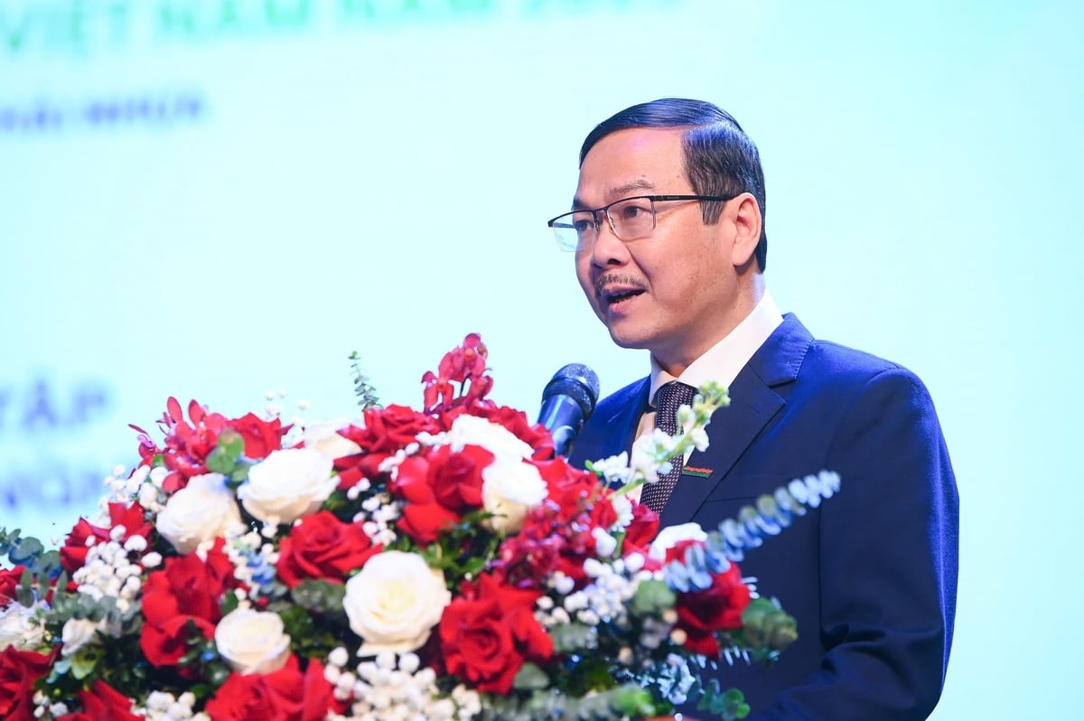 Ông Nguyễn Ngọc Thạch, Tổng Biên tập Báo Nông nghiệp và Môi trường phát biểu tại buổi lễ. Ảnh: Tùng Đinh.