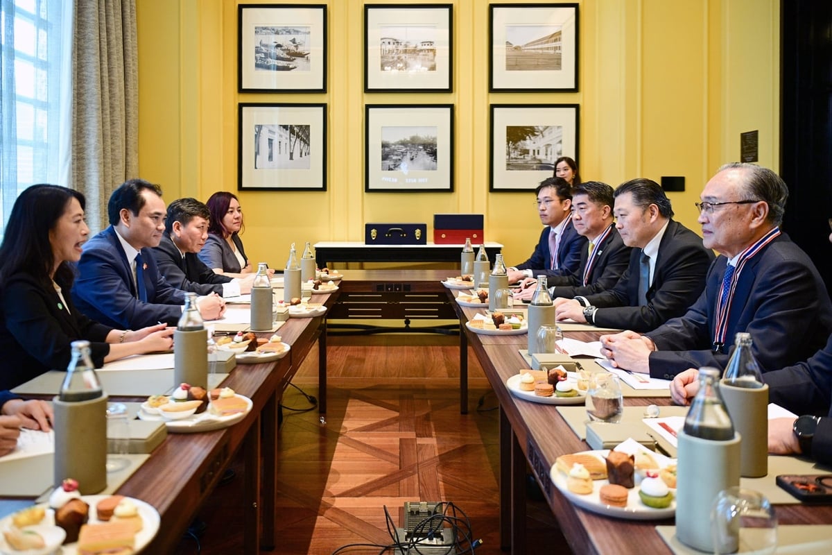 Bộ trưởng Trịnh Việt Hùng đã có cuộc gặp với ông Soopakij Chearavanont - Chủ tịch Tập đoàn Charoen Pokphand (C.P Group) Ảnh: Thanh Nguyễn.